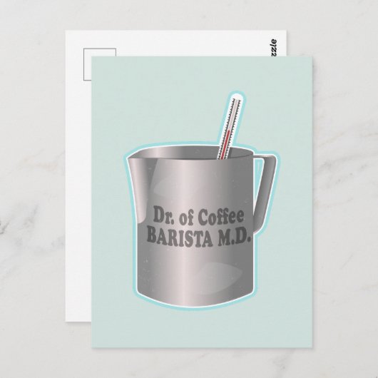 Barista Kaffee macht lustigen Arzt Postkarte (Vorne/Hinten)