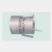 Barista Kaffee macht lustigen Arzt Rechteckiger Aufkleber (Vorderseite)