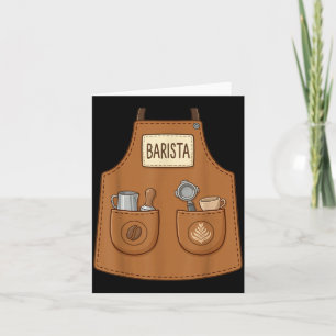 Barista Lustige Süße Schürze Kaffee Espresso Kostü Karte