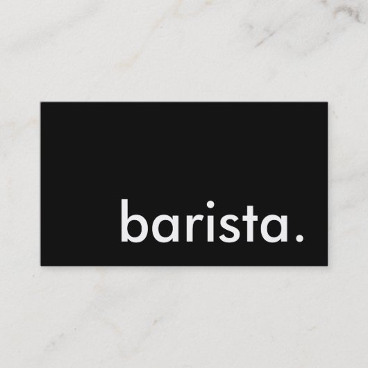 Barista. Visitenkarte (Vorderseite)