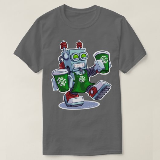 BaristaBot 9000 Robot T-Shirt (Design vorne)