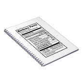 Bariton-"Ernährungsinformations-Aufkleber " Notizblock (Rechte Seite)