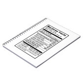 Bariton-"Ernährungsinformations-Aufkleber " Notizblock (Linke Seite)