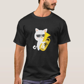 Bariton-Katze Niedliche Bariton-Euphonium-Spieler- T-Shirt