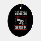 Baritone Euphonium Ugly Christmas Sweater Style Keramik Ornament (Rechts)