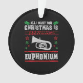 Baritone Euphonium Ugly Christmas Sweater Style Ornament (Vorderseite)