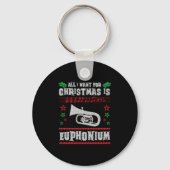 Baritone Euphonium Ugly Christmas Sweater Style Schlüsselanhänger (Vorderseite)