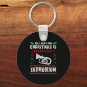 Baritone Euphonium Ugly Christmas Sweater Style Schlüsselanhänger (Vorderseite)