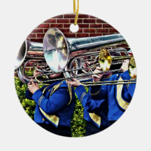 Baritone Hörner und Trombone Keramik Ornament