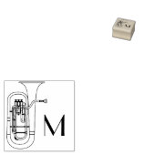 Baritone Initial Monogram Musician Band Teacher Gummistempel (Stempel)