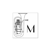 Baritone Initial Monogram Musician Band Teacher Gummistempel (Prägung)