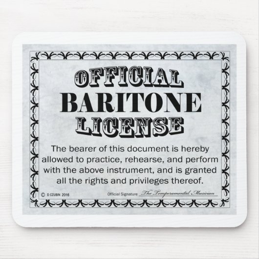 Baritone Lizenz Mousepad (Vorne)