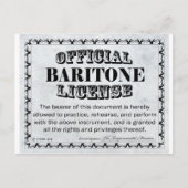 Baritone Lizenz Postkarte (Vorderseite)