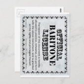 Baritone Lizenz Postkarte (Vorne/Hinten)