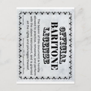 Baritone Lizenz Postkarte