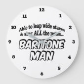 Baritone Man - Music Superhero Große Wanduhr (Vorderseite)
