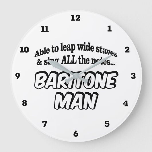 Baritone Man - Music Superhero Große Wanduhr (Vorderseite)