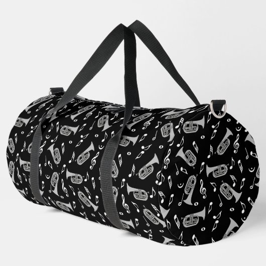 Baritone Musiknoten Treble Clef Druckausschnitt Nä Duffle Bag (Linke Ecke)