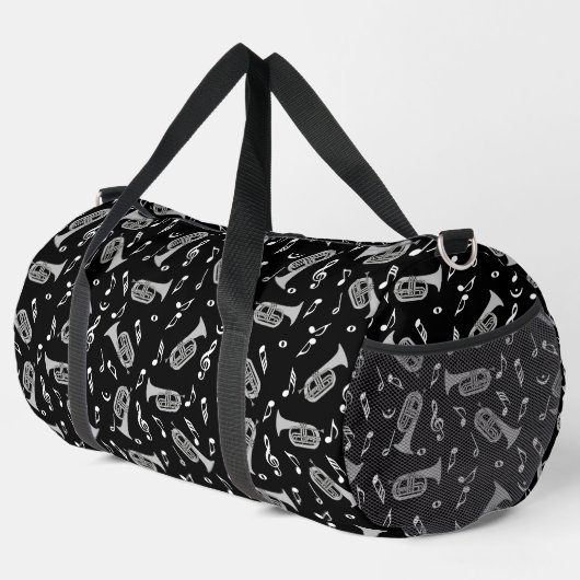 Baritone Musiknoten Treble Clef Druckausschnitt Nä Duffle Bag (Rechte Ecke)