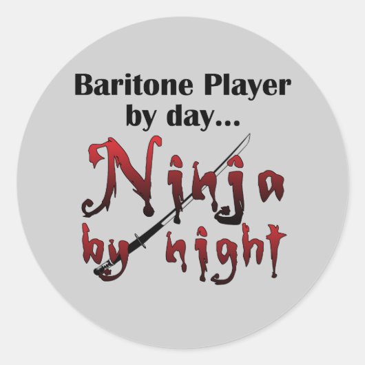 Baritone Ninja Runder Aufkleber (Vorderseite)
