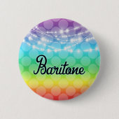 Baritone Rainbow LGBT Gay Lights Singer Button (Vorderseite)