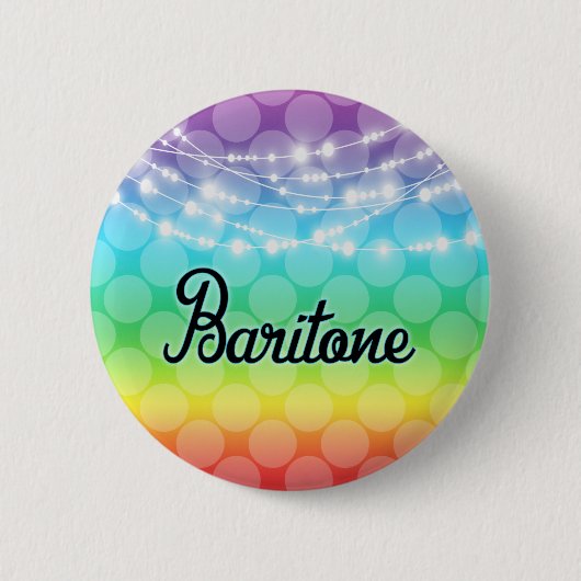 Baritone Rainbow LGBT Gay Lights Singer Button (Vorderseite)