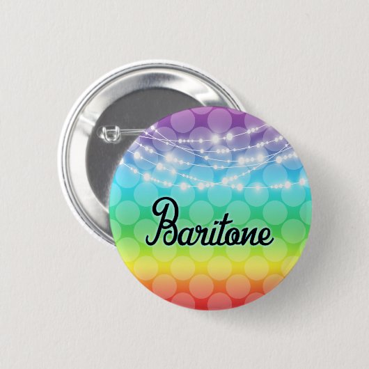Baritone Rainbow LGBT Gay Lights Singer Button (Vorne & Hinten)