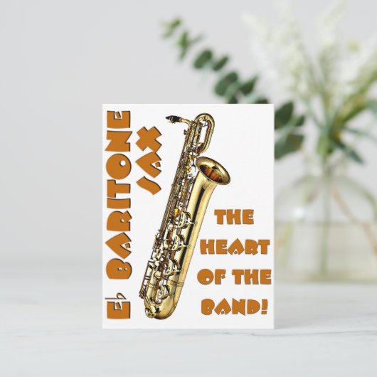 Baritone Sax Postkarte (Stehend Vorderseite)