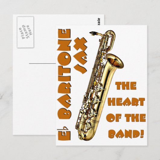 Baritone Sax Postkarte (Vorne/Hinten)