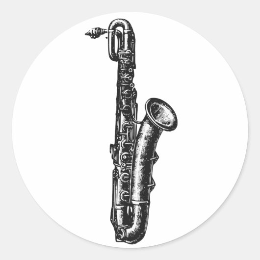 Baritone Saxophon Runder Aufkleber (Vorderseite)