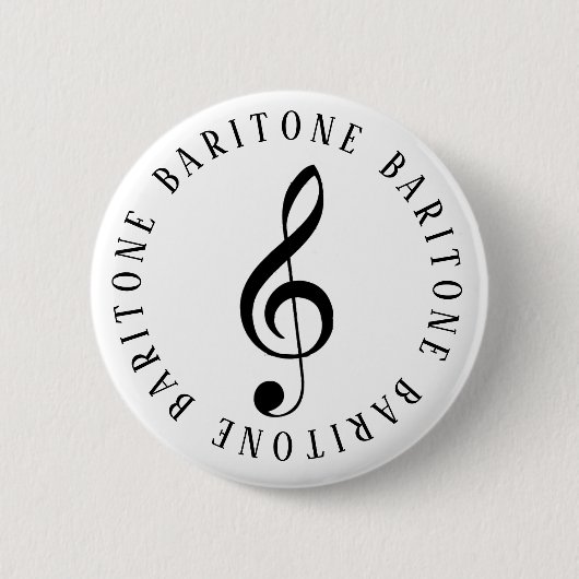 Baritone Singer Treble Clef Button (Vorderseite)