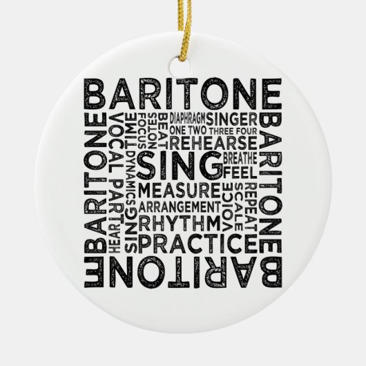 Baritone Typografie Keramik Ornament (Vorne)