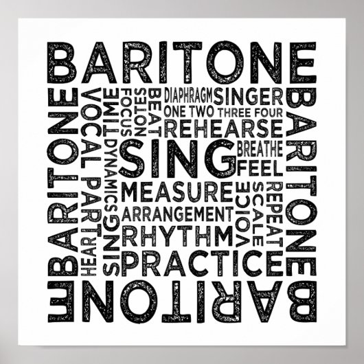 Baritone Typografie Poster (Vorne)