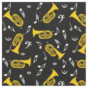 Baritones Bass Clef Musiknotens Stoff