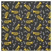 Baritones Bass Clef Musiknotens Stoff (Muster)