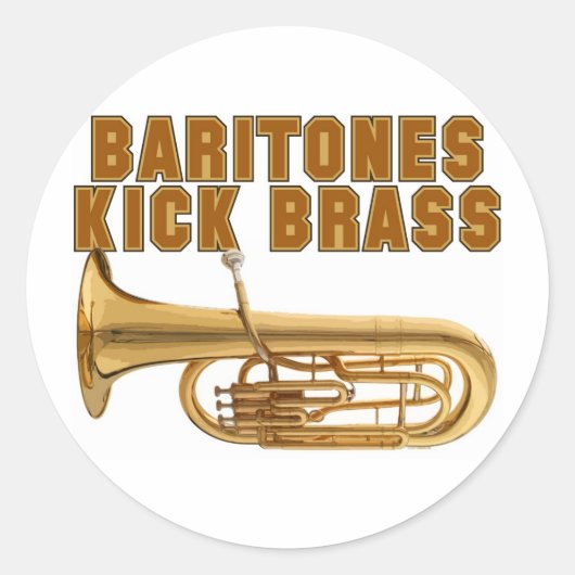 Baritones Kick Brass Runder Aufkleber (Vorderseite)