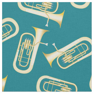 Baritones Music Musician Room Dekoration Aquamarin Stoff
