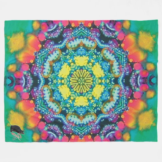 Barium Kaleidoscope Fleece Blanket (Vorderseite (Horizontal))