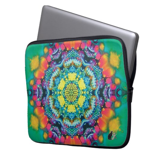 Barium Kaleidoskop Laptopschutzhülle (Vorderseite Links)