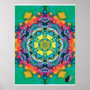 Barium Kinetic Collage Kaleidoscope Poster