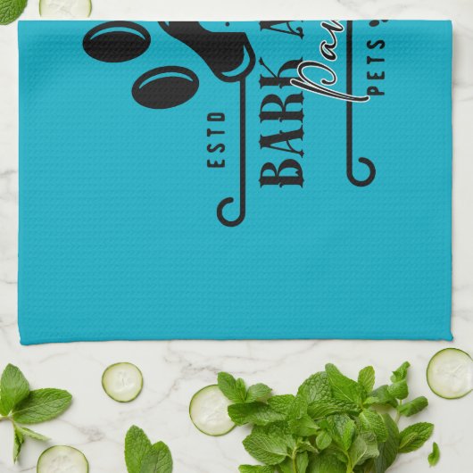 Bark Ave Pawtique [Logo1] Geschirrtuch (Gefaltet)