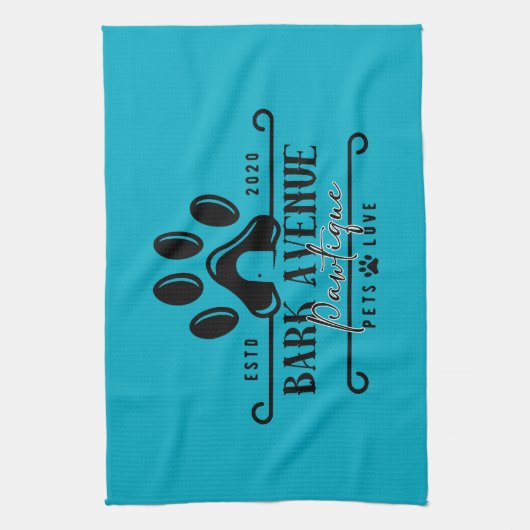 Bark Ave Pawtique [Logo1] Geschirrtuch (Vertikal)