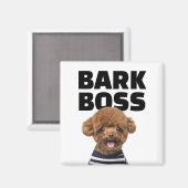 Bark Boss Custom Dog Photo Personalized Gift Magnet (Vorderseite/Rückseite)