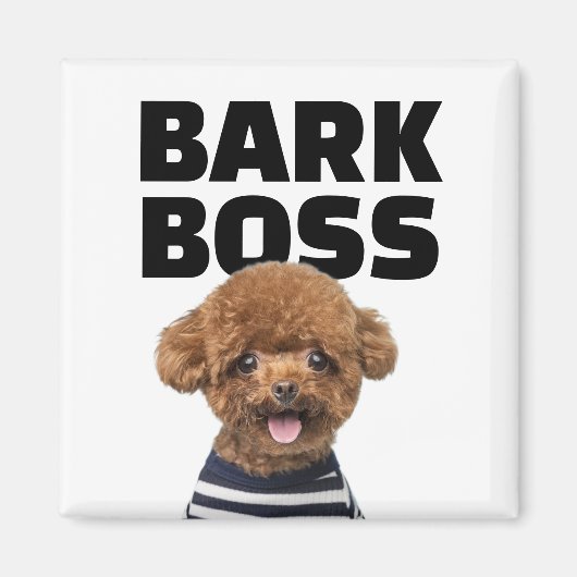 Bark Boss Custom Dog Photo Personalized Gift Magnet (Vorne)