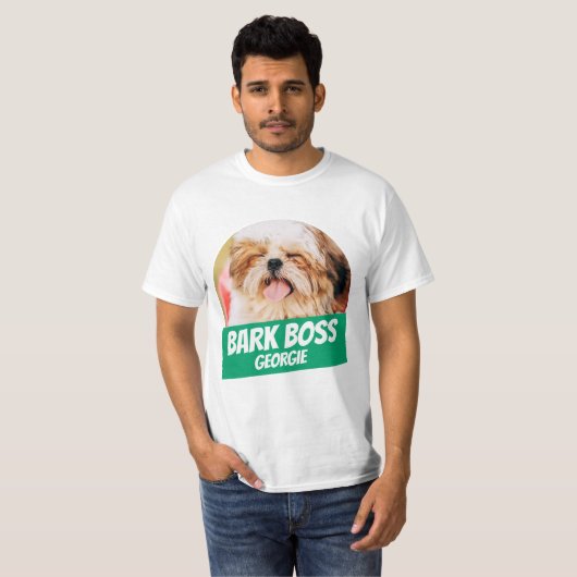 Bark Boss Haustier Foto Modernes, Cooles Einfaches T-Shirt (Vorne ganz)