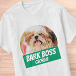 Bark Boss Haustier Foto Modernes, Cooles Einfaches T-Shirt<br><div class="desc">Design ist einfach mit einem einfachen Hintergrund und sans Serif Typografie für einen Superhelden-Look.</div>