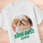 Bark Boss Haustier Foto Modernes, Cooles Einfaches T-Shirt<br><div class="desc">Design ist einfach mit einem einfachen Hintergrund und sans Serif Typografie für einen Superhelden-Look.</div>