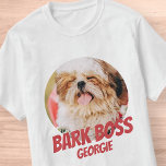 Bark Boss Haustier Foto Modernes, Cooles Einfaches T-Shirt<br><div class="desc">Design ist einfach mit einem einfachen Hintergrund und sans Serif Typografie für einen Superhelden-Look.</div>