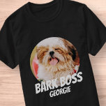 Bark Boss Haustier Foto Modernes, Cooles Einfaches T-Shirt<br><div class="desc">Design ist einfach mit einem einfachen Hintergrund und sans Serif Typografie für einen Superhelden-Look.</div>