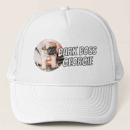 Bark Boss Haustier Foto Modernes, einfaches Cooles Truckerkappe (Vorderseite)